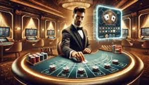 Antarmuka meja Joker Gaming dengan dealer dan pemain